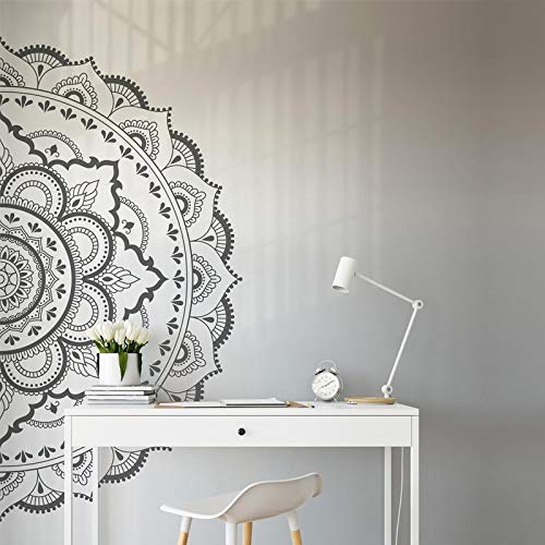 Half Mandala Wall Decal Mandala Art Sticker, Mandala Wall Art Yoga Studio Home Meditación Sala Decoración otro color 57x114cm