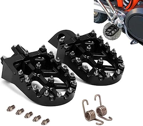 JFG RACING Estriberas Moto,Reposapiés Moto Pedales CNC para 65-1290 SX SXF EXC EXCF XC XCF XCW Enduro Adventure Freeride Super Moto Off Road-Negro