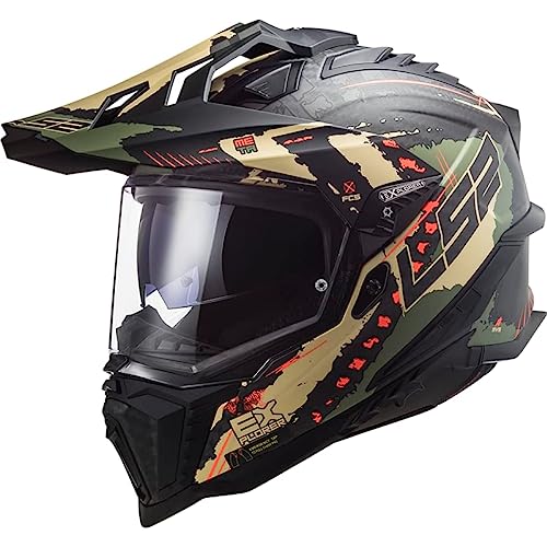 LS2, casco cross moto Explorer Extend mat military 06, L