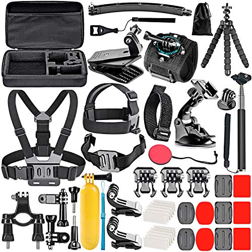 NEEWER Kit de Accesorios para cámara de acción 50 en 1 Compatible con GoPro Hero 11 10 9 8 7 6 5 4 GoPro MAX GoPro Fusion Insta360 dji Osmo Action Action 2 AKASO, y más